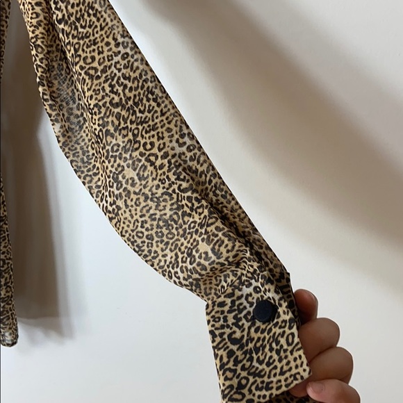 Zara leopard sheer blouse. Xs - Picture 5 of 9